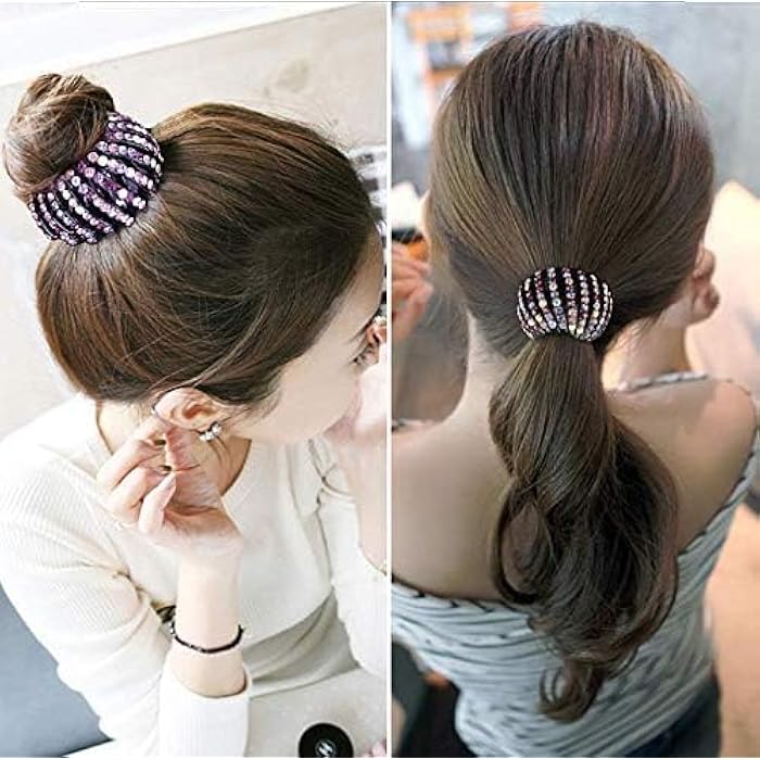 Ponytail Hair Holder for Women Girls, Expandable Bird Nest Hair Clip Headwear Barrette Styling Tools Accessories (Random Colors) - Image 5